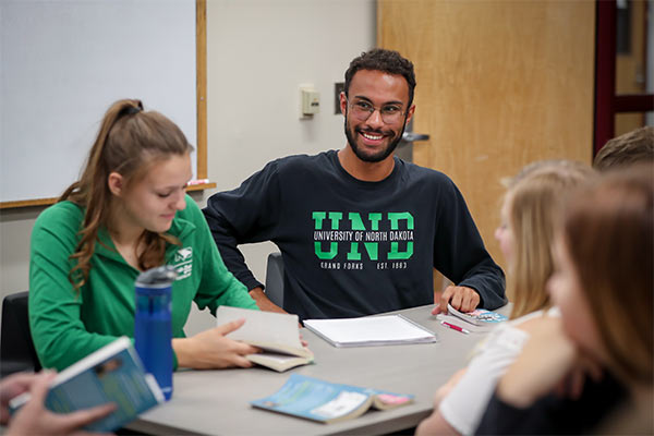 students studying in classroom